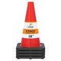 Xpose Safety Traffic Cone, PVC, 18" H, Orange OTC18-4-X-S